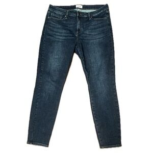 pistola blue jeans denim cotton ankle navy skinny straight leg high waist P6731